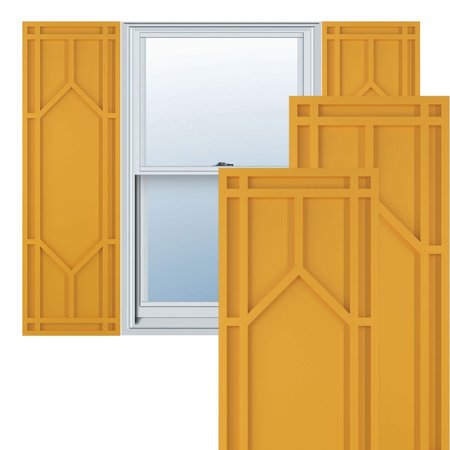 True Fit PVC Shaker Fixed Mount Shutters, Turmeric, 12W X 37H